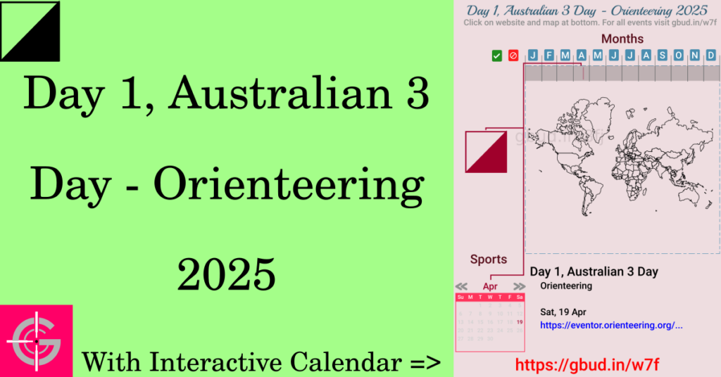 Sport event in 2025, Day 1, Australian 3 Day - Orienteering 2025