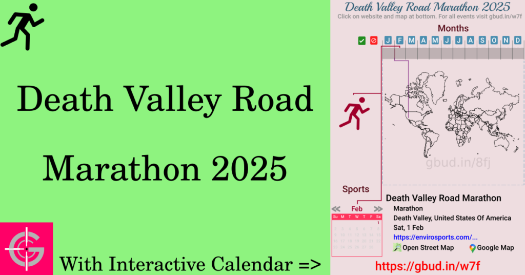 Sport event in 2025, Death Valley Road Marathon 2025