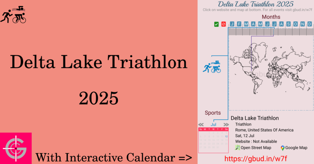 Sport event in 2025, Delta Lake Triathlon 2025