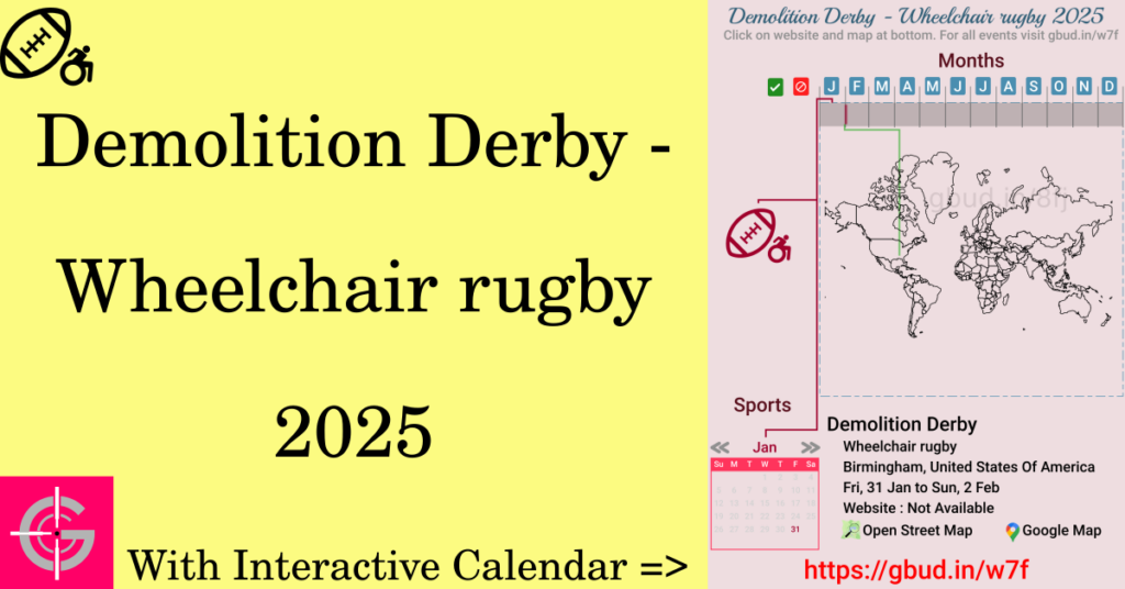 Sport event in 2025, Demolition Derby - Wheelchair rugby 2025