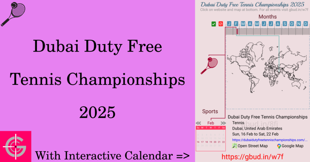 Sport event in 2025, Dubai Duty Free Tennis Championships 2025