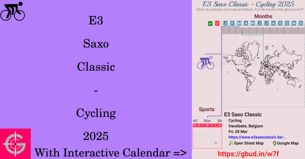 Sport event in 2025, E3 Saxo Classic - Cycling 2025