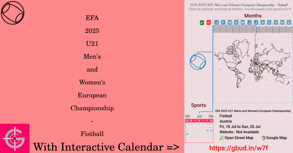 Sport event in 2025, EFA 2025 U21 Men’s and Women’s European Championship - Fistball