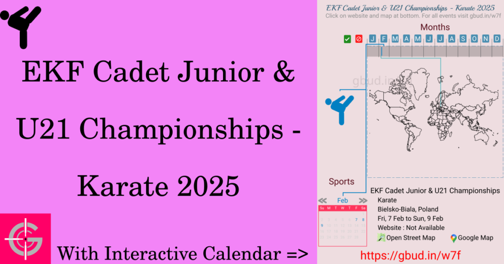 Sport event in 2025, EKF Cadet Junior & U21 Championships - Karate 2025