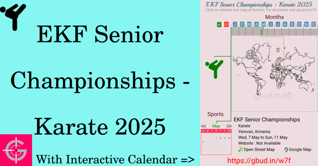 Sport event in 2025, EKF Senior Championships - Karate 2025