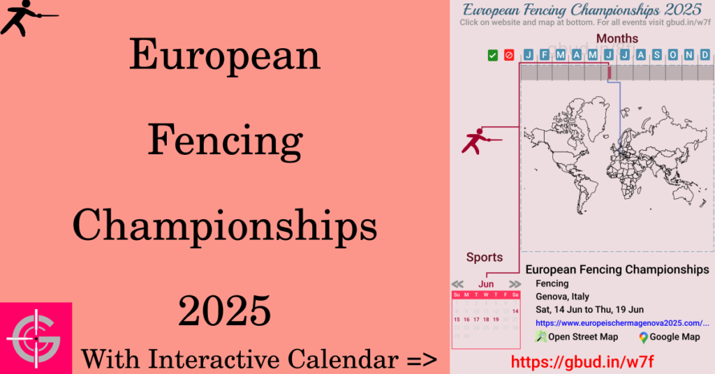 Sport event in 2025, European Fencing Championships 2025