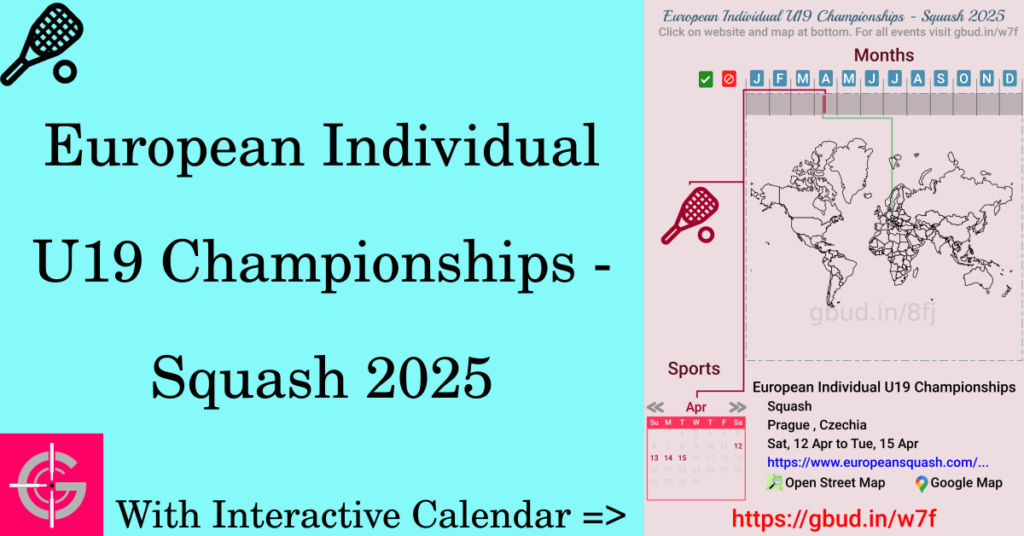 Sport event in 2025, European Individual U19 Championships - Squash 2025