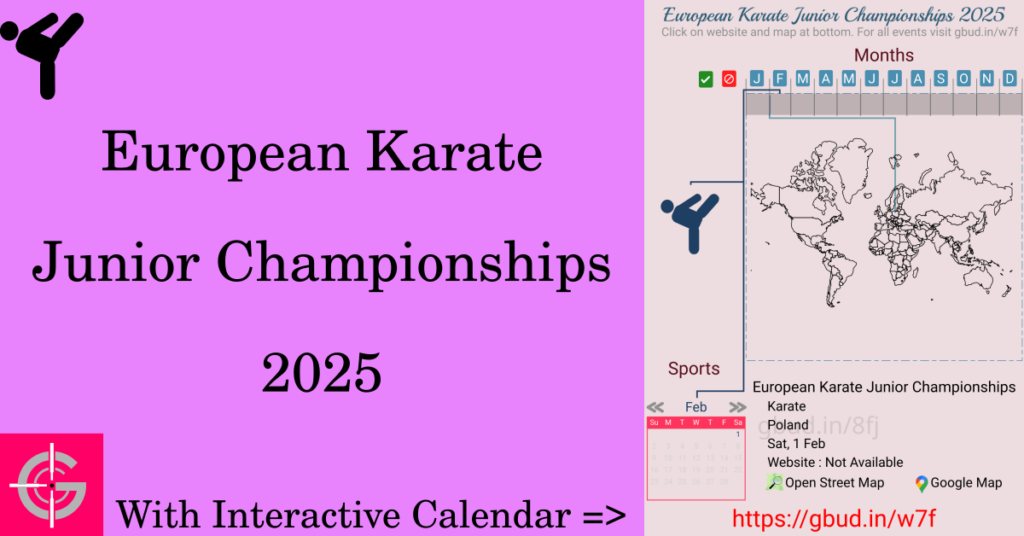 Sport event in 2025, European Karate Junior Championships 2025