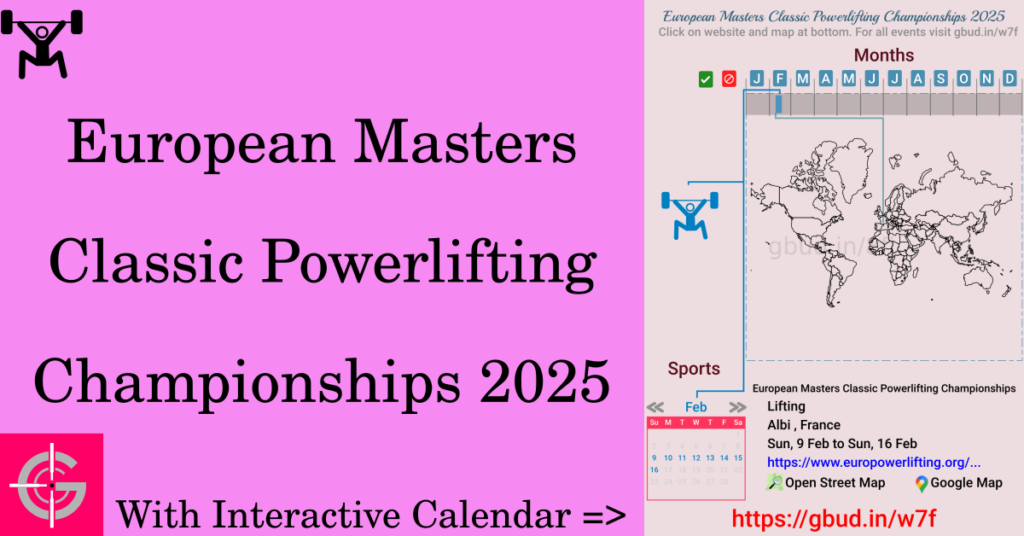 Sport event in 2025, European Masters Classic Powerlifting Championships 2025