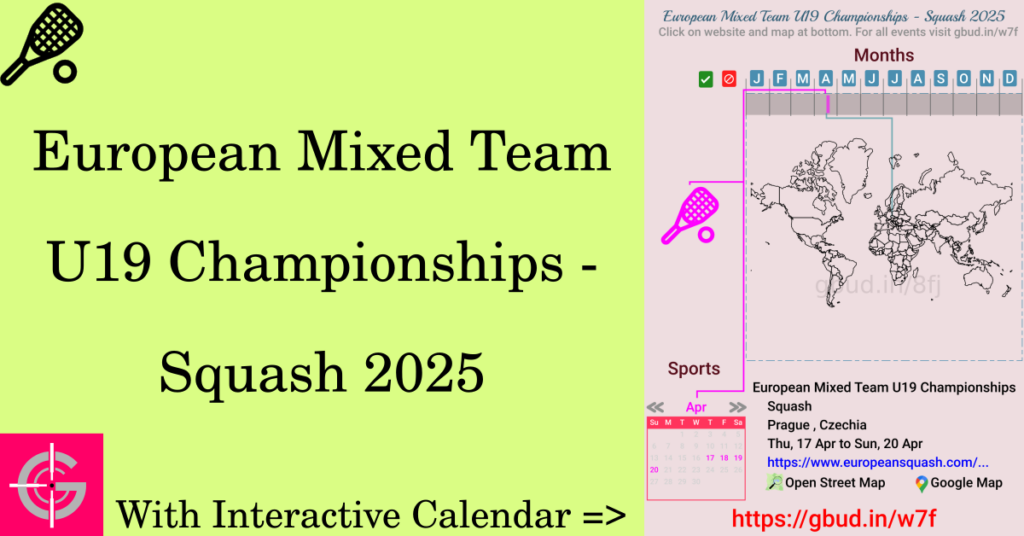 Sport event in 2025, European Mixed Team U19 Championships - Squash 2025