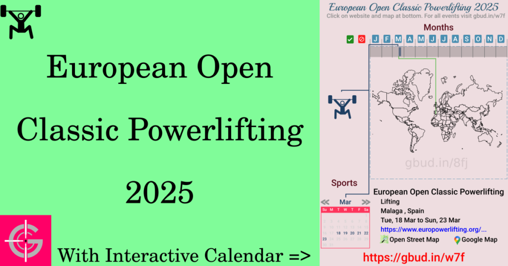 Sport event in 2025, European Open Classic Powerlifting 2025