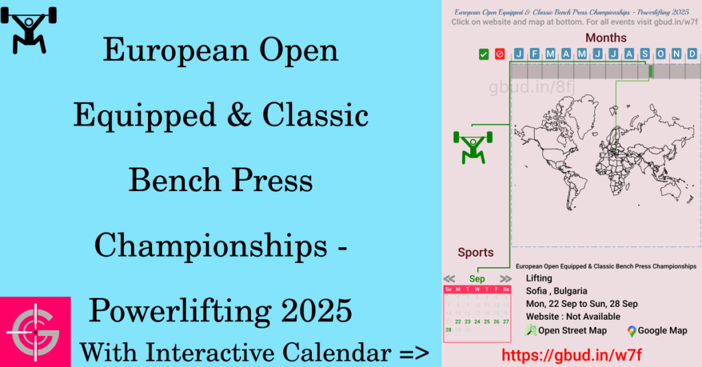 Sport event in 2025, European Open Equipped & Classic Bench Press Championships - Powerlifting 2025