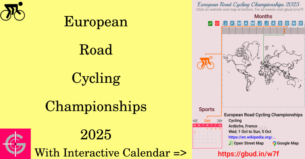 Sport event in 2025, European Road Cycling Championships 2025