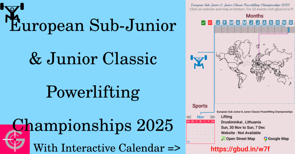 Sport event in 2025, European Sub-Junior & Junior Classic Powerlifting Championships 2025