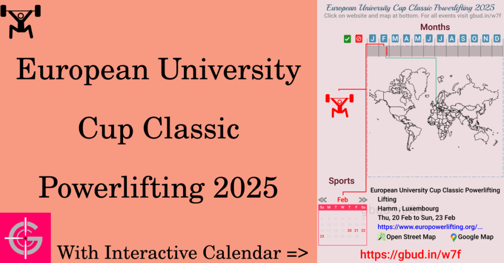 Sport event in 2025, European University Cup Classic Powerlifting 2025