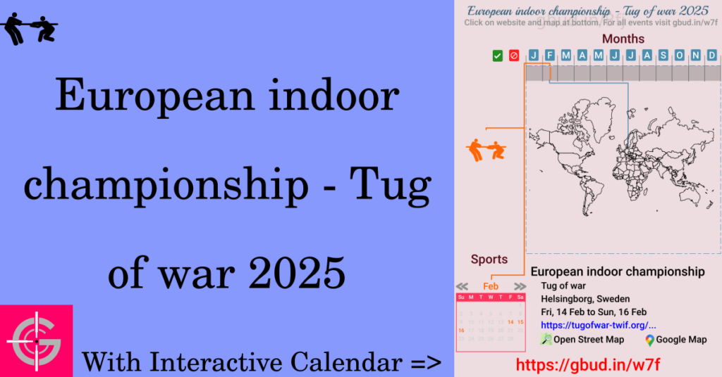 Sport event in 2025, European indoor championship - Tug of war 2025