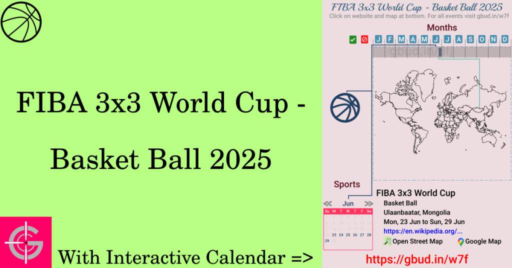 Sport event in 2025, FIBA 3x3 World Cup - Basket Ball 2025