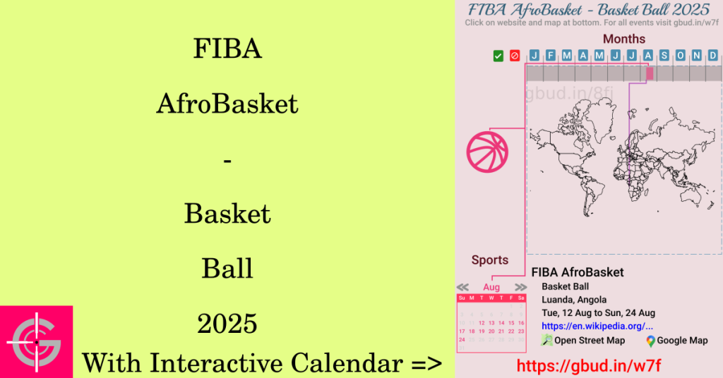 Sport event in 2025, FIBA AfroBasket - Basket Ball 2025