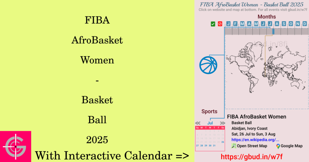 Sport event in 2025, FIBA AfroBasket Women - Basket Ball 2025