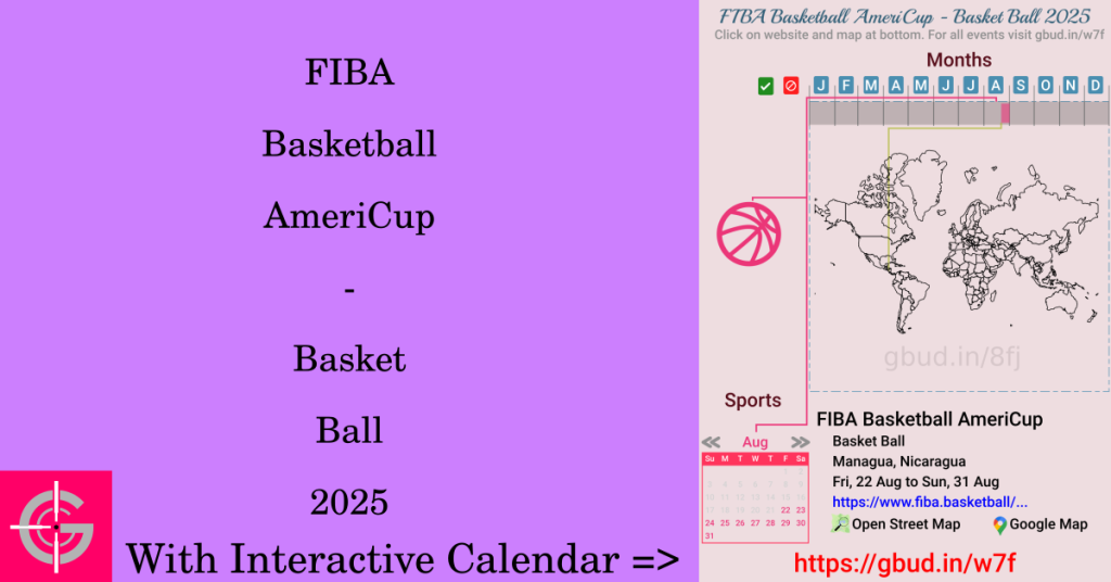 Sport event in 2025, FIBA Basketball AmeriCup - Basket Ball 2025