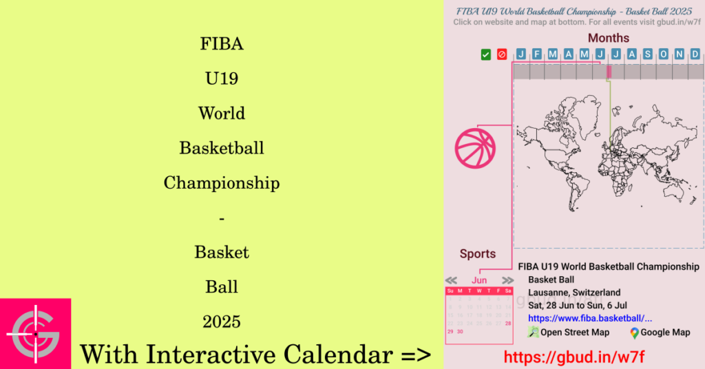 Sport event in 2025, FIBA U19 World Basketball Championship - Basket Ball 2025