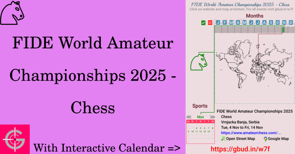 Sport event in 2025, FIDE World Amateur Championships 2025 - Chess