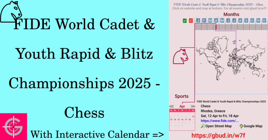 Sport event in 2025, FIDE World Cadet & Youth Rapid & Blitz Championships 2025 - Chess