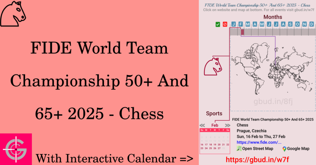 Sport event in 2025, FIDE World Team Championship 50+ And 65+ 2025 - Chess