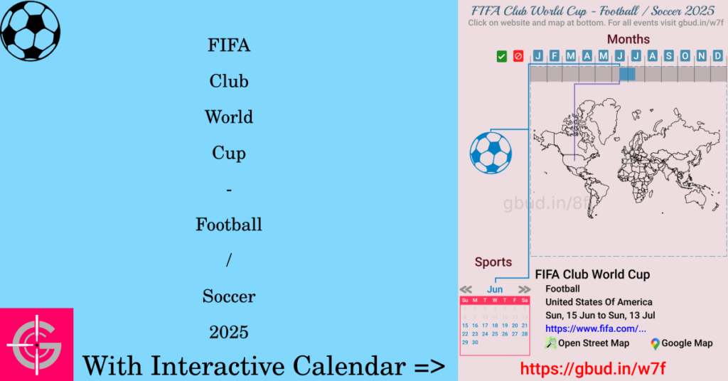 Sport event in 2025, FIFA Club World Cup - Football / Soccer 2025