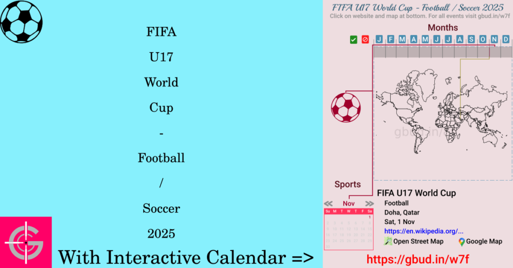 Sport event in 2025, FIFA U17 World Cup - Football / Soccer 2025