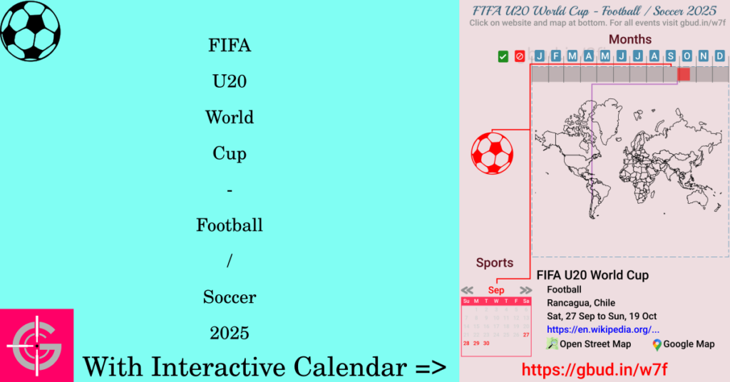 Sport event in 2025, FIFA U20 World Cup - Football / Soccer 2025