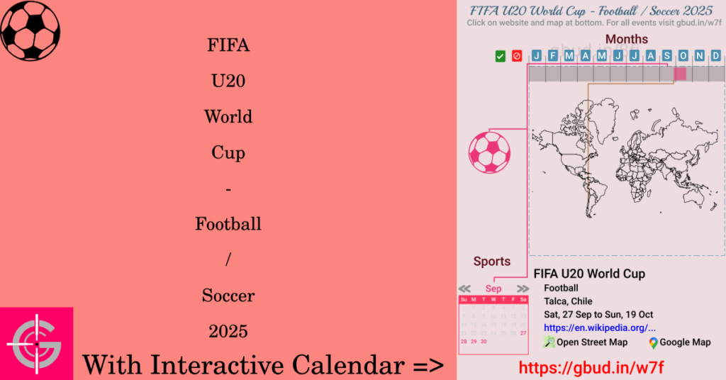 Sport event in 2025, FIFA U20 World Cup - Football / Soccer 2025