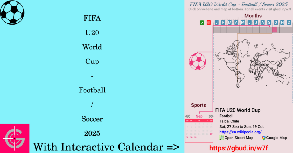 Sport event in 2025, FIFA U20 World Cup - Football / Soccer 2025