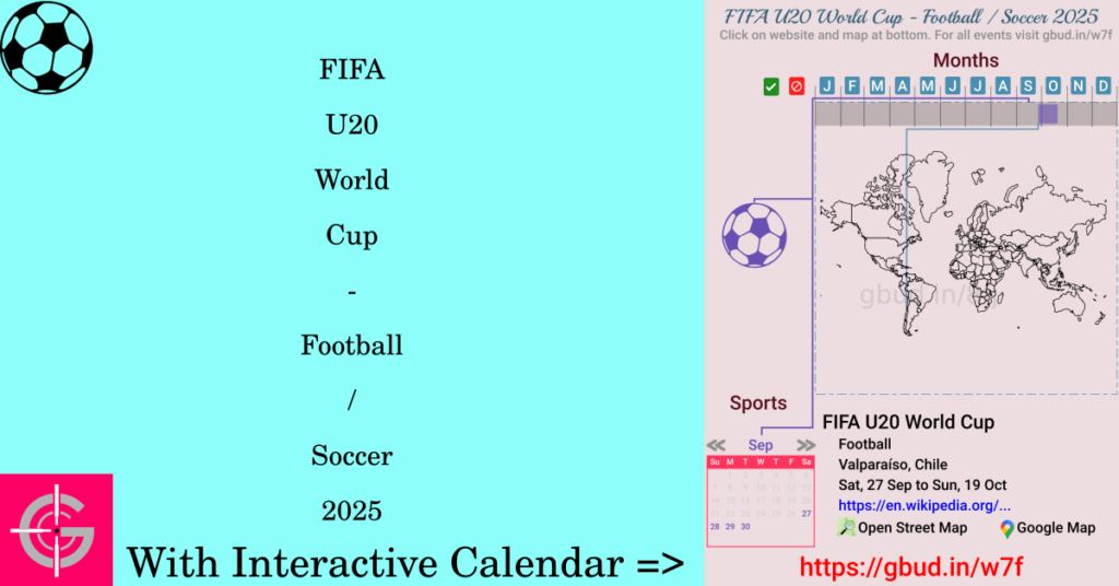 Sport event in 2025, FIFA U20 World Cup - Football / Soccer 2025