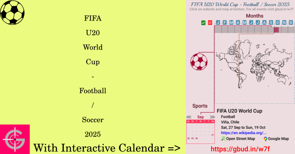 Sport event in 2025, FIFA U20 World Cup - Football / Soccer 2025