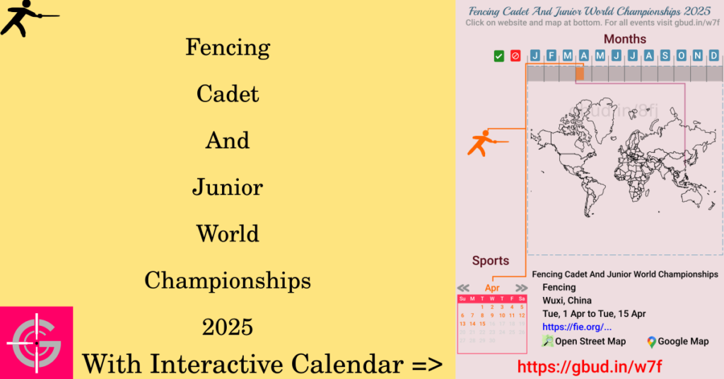 Sport event in 2025, Fencing Cadet And Junior World Championships 2025