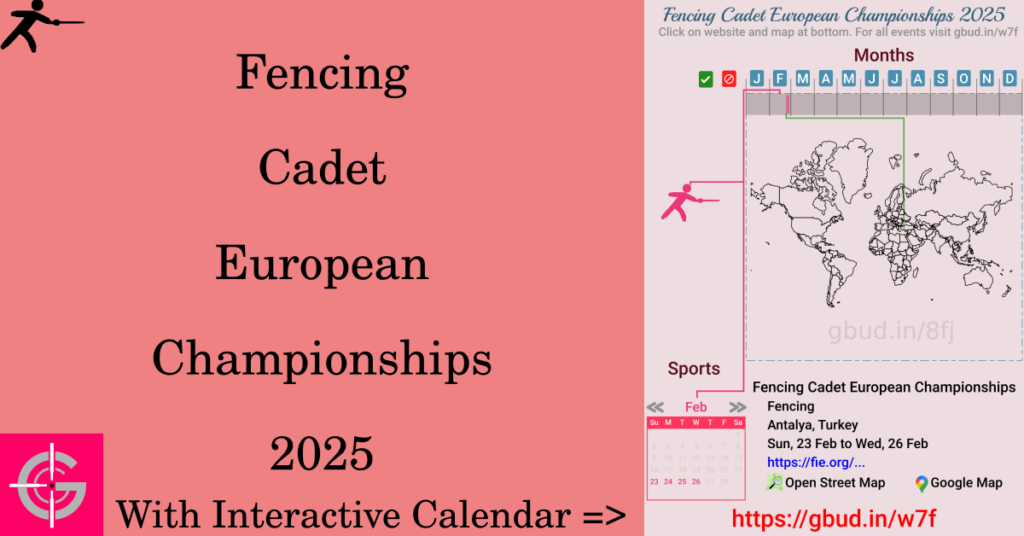 Sport event in 2025, Fencing Cadet European Championships 2025