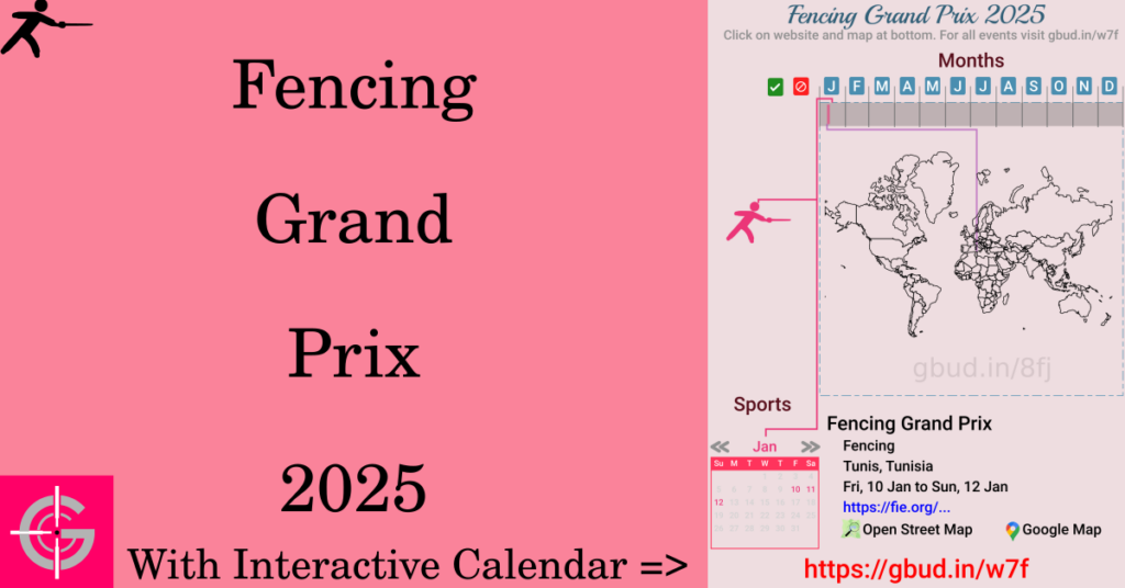 Sport event in 2025, Fencing Grand Prix 2025