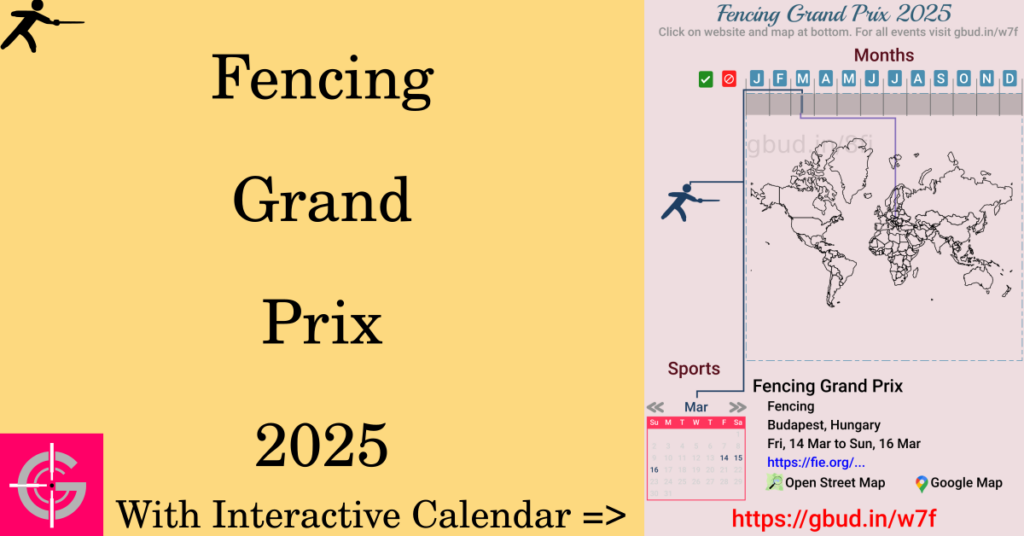 Sport event in 2025, Fencing Grand Prix 2025