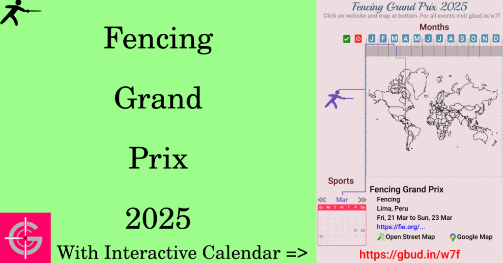 Sport event in 2025, Fencing Grand Prix 2025