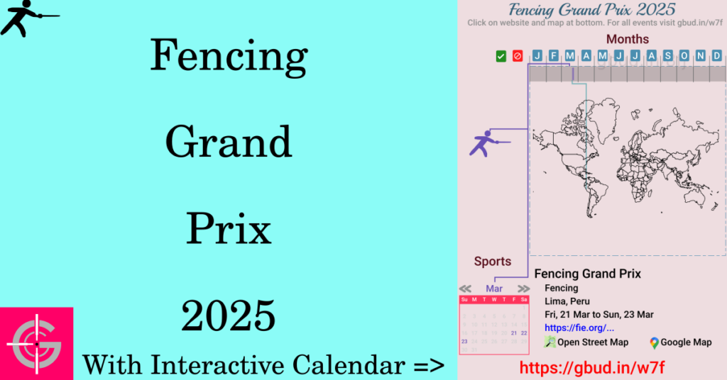 Sport event in 2025, Fencing Grand Prix 2025