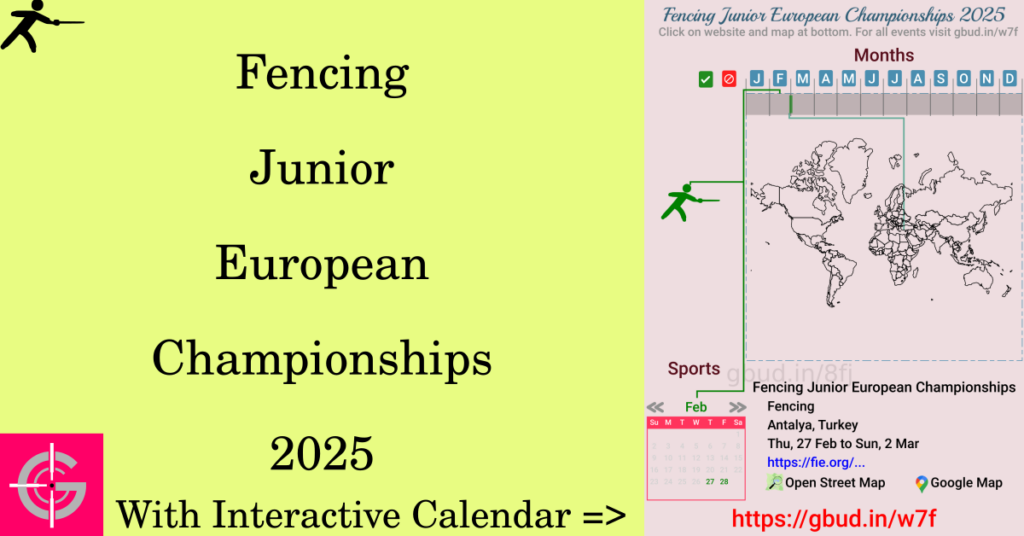 Sport event in 2025, Fencing Junior European Championships 2025