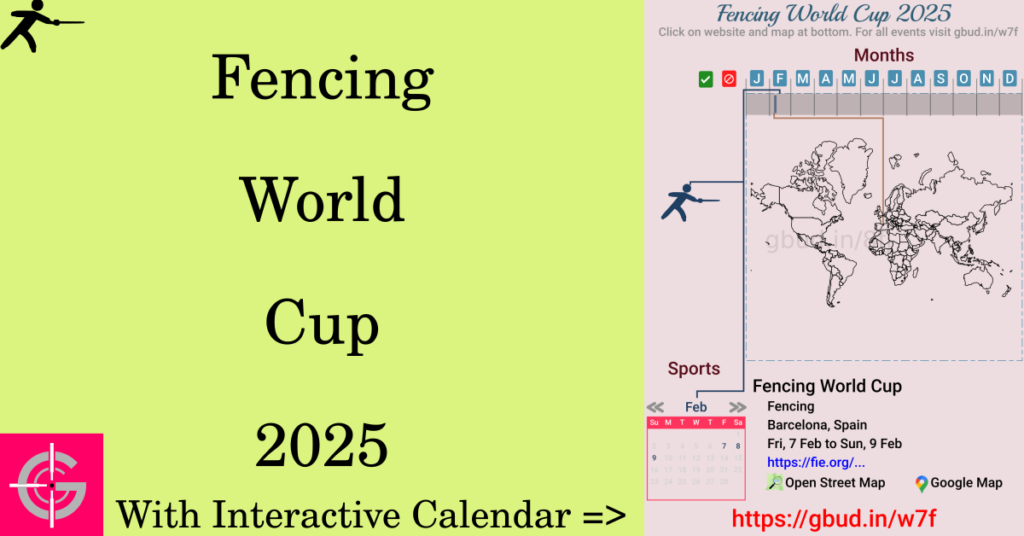 Sport event in 2025, Fencing World Cup 2025