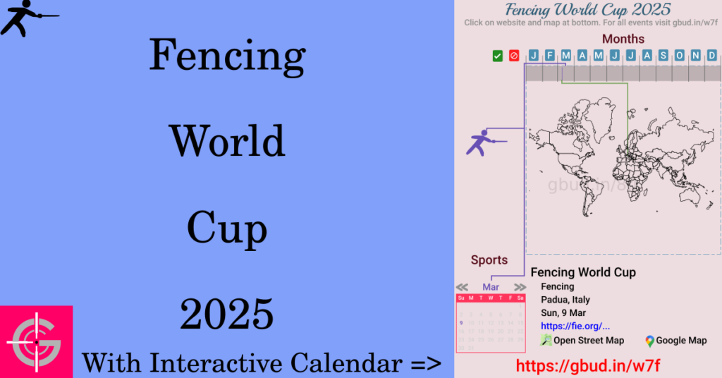 Sport event in 2025, Fencing World Cup 2025