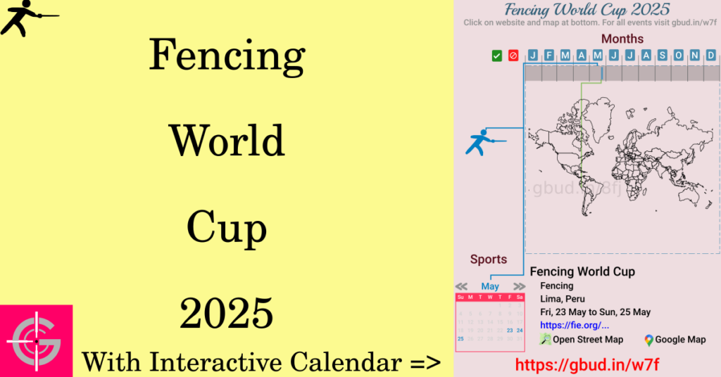 Sport event in 2025, Fencing World Cup 2025