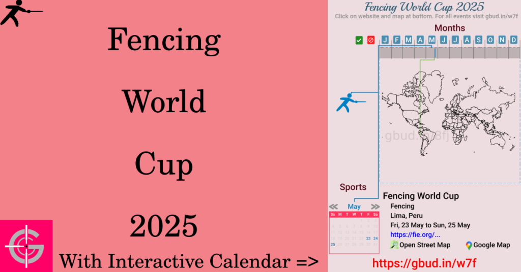 Sport event in 2025, Fencing World Cup 2025