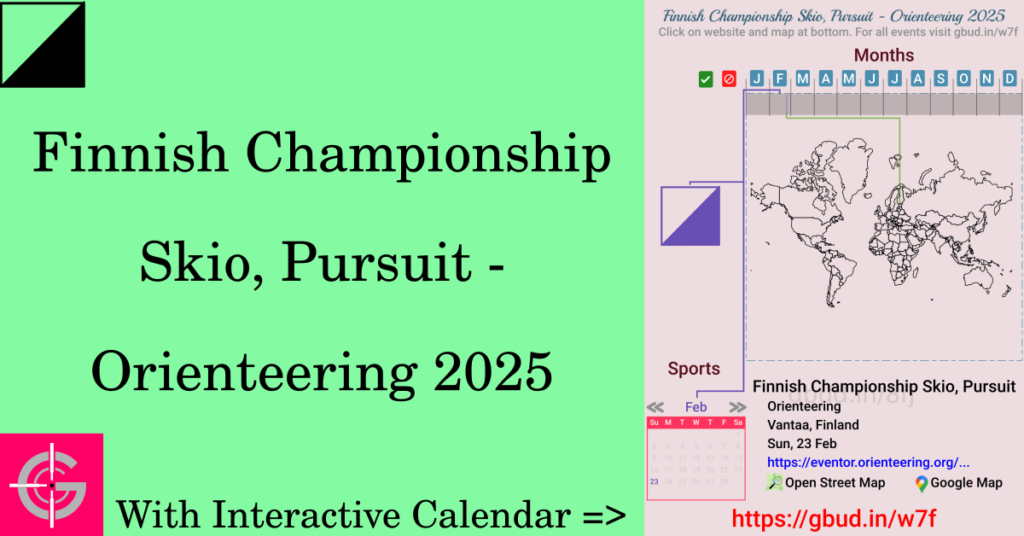 Sport event in 2025, Finnish Championship Skio, Pursuit - Orienteering 2025