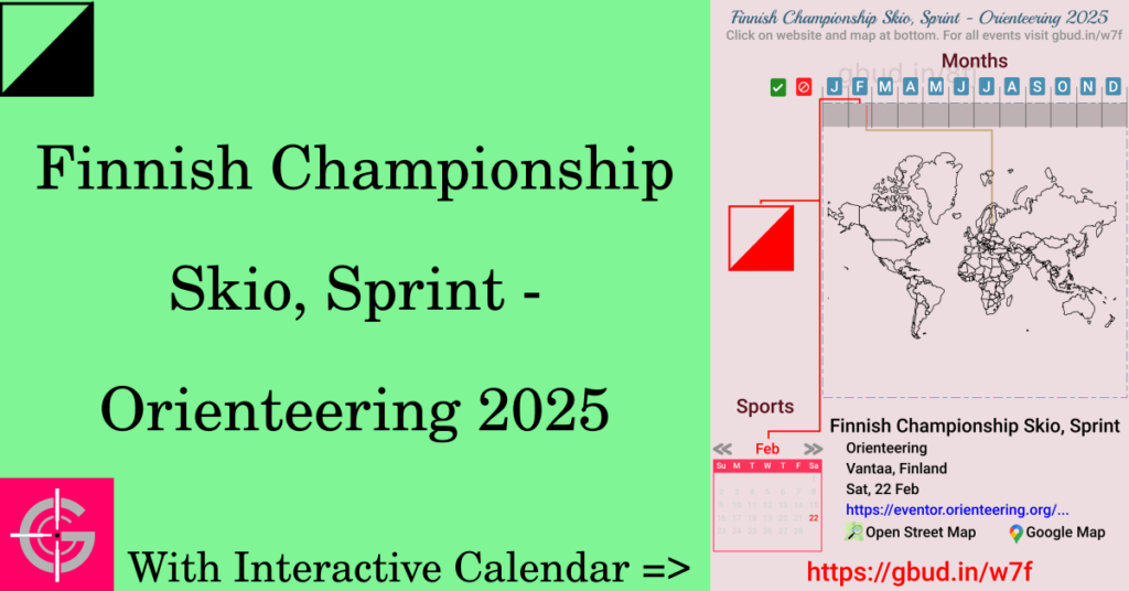 Sport event in 2025, Finnish Championship Skio, Sprint - Orienteering 2025