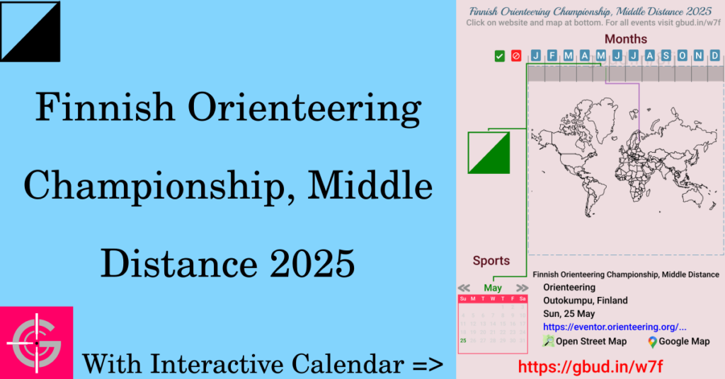 Sport event in 2025, Finnish Orienteering Championship, Middle Distance 2025