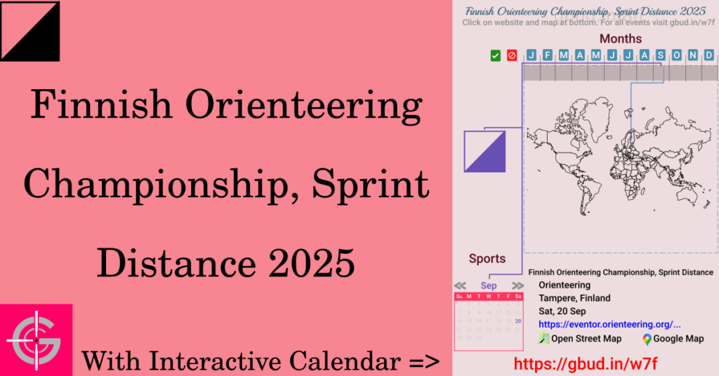 Sport event in 2025, Finnish Orienteering Championship, Sprint Distance 2025